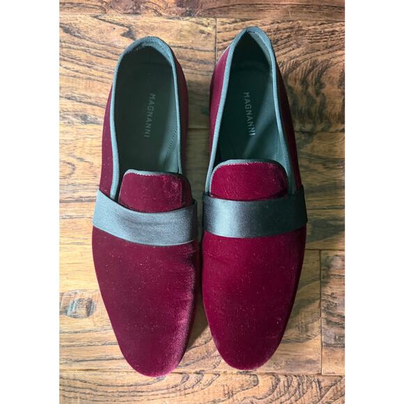$475 NEW Magnanni Purple Velvet Smoking Slippers Loafers Shoes Size 10(43)D main image 4